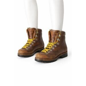 Vintage Asolo Sport Yukon Brown Leather Hiking Boots Vibram Lug Sole Italy